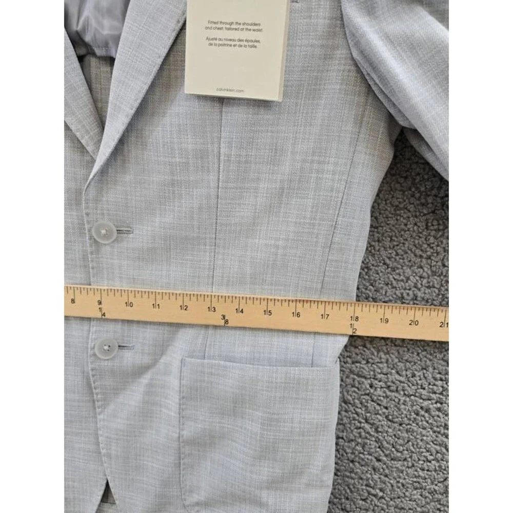 Calvin Klein Slim Fit Sport Coat Blazer Men's 38R Heather Grey Front Button